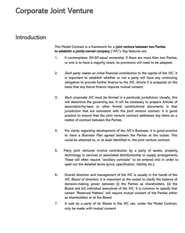 Joint Venture Agreement Template 23
