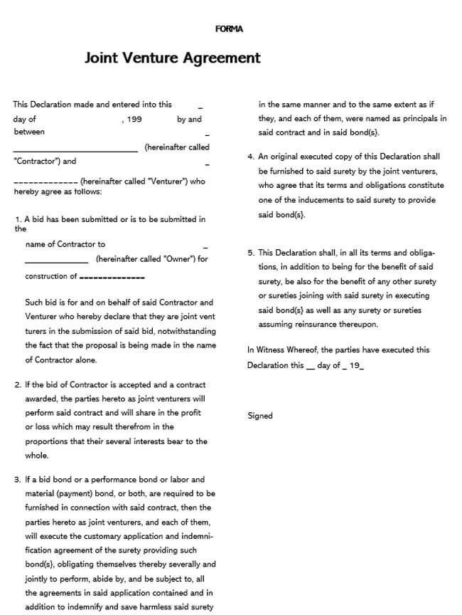 Joint Venture Agreement Template 50