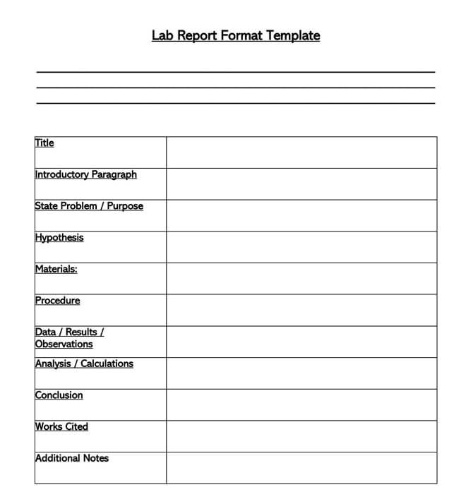 Free Editable Lab Report PDF Template