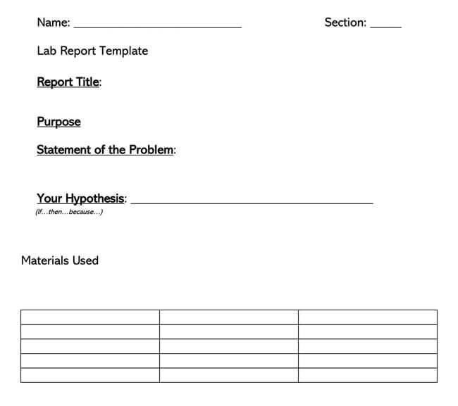 Lab Report Template 15