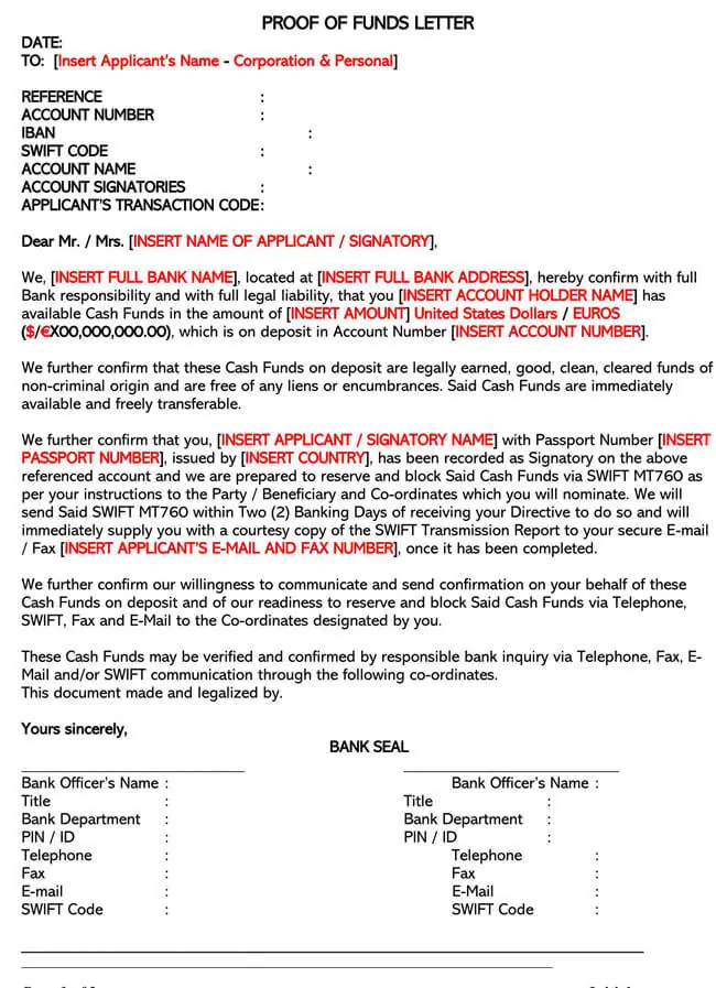 Proof of Funds (POF) Letter for Real Estate (Examples)