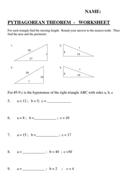 32 FREE Pythagorean Theorem Worksheets