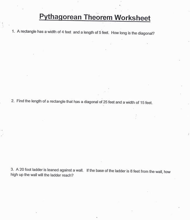 Pythagorean Theorem Worksheet 14