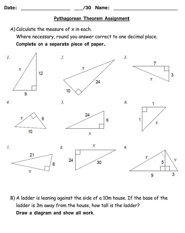 Pythagorean Theorem Worksheet 19