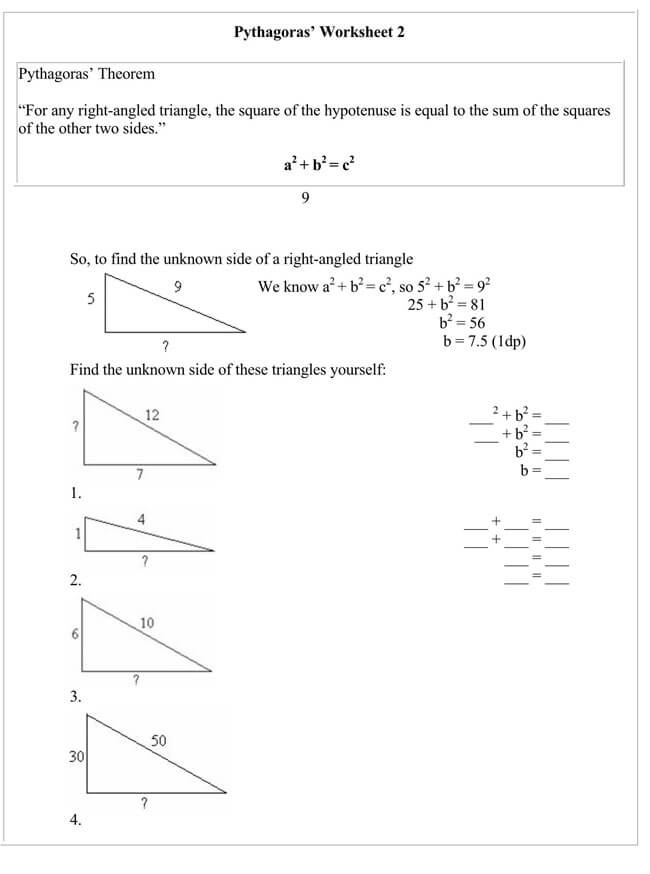 Pythagorean Theorem Worksheet 21
