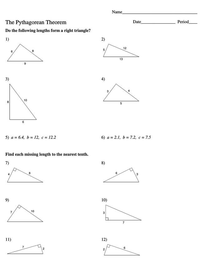 Pythagorean Theorem Worksheet 32