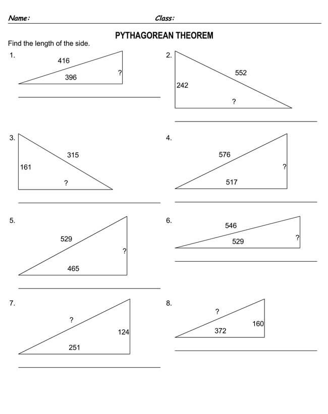 Pythagorean Theorem Worksheet 35
