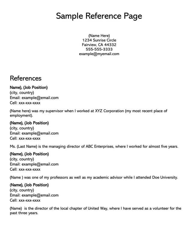 Reference Page Template 06