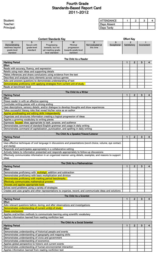 Report Card Template 07