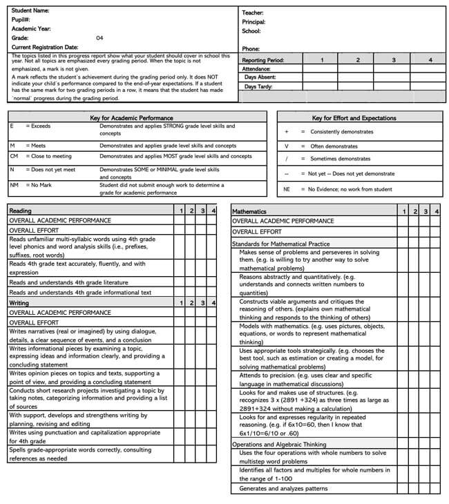 Report Card Template 25