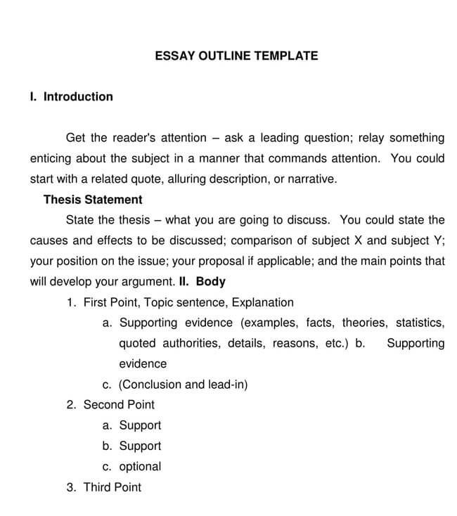 short essay outline example