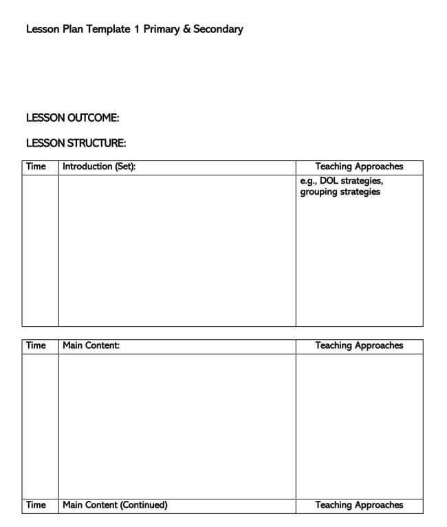 Professional Printable Primary and Secondary Unit Plan Template for Word File