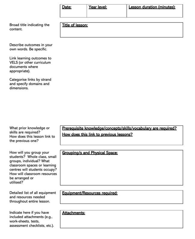 Great Customizable Unit Lesson Plan Template 02 for Word File