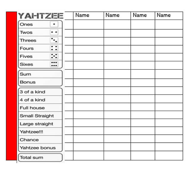 Yahtzee Score Sheets 09