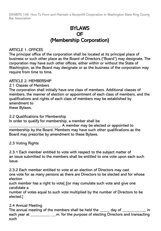 Corporate Bylaws Template 19