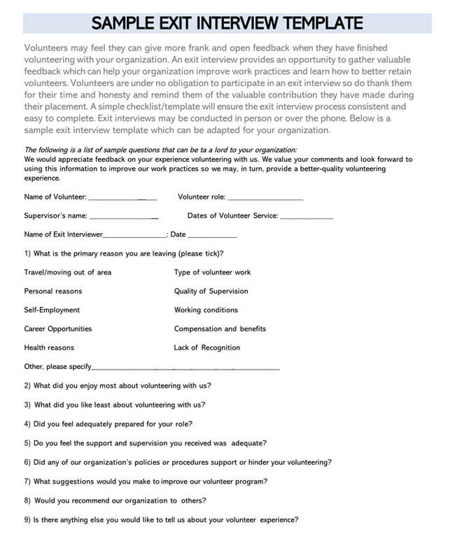 Exit Interview Template 05