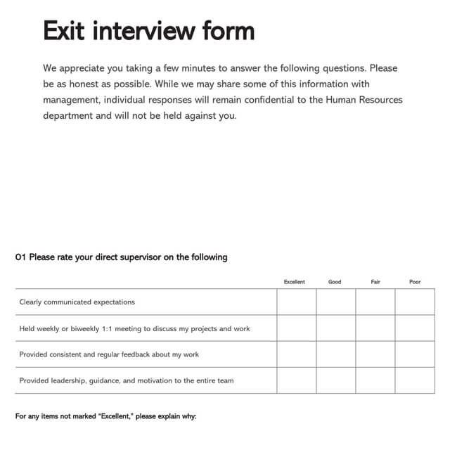 Exit Interview Template 15