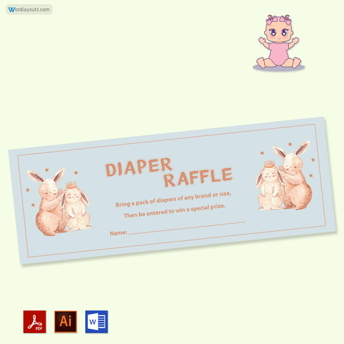 Editable Free Diaper Raffle Ticket