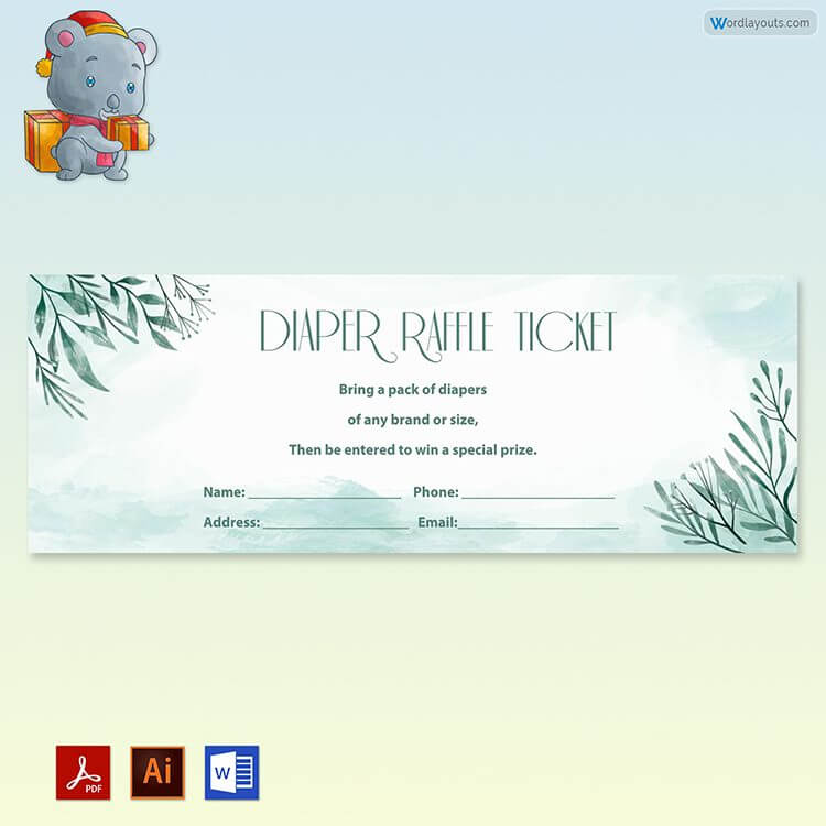 Editable Raffle Ticket Template 17 for Illustrator