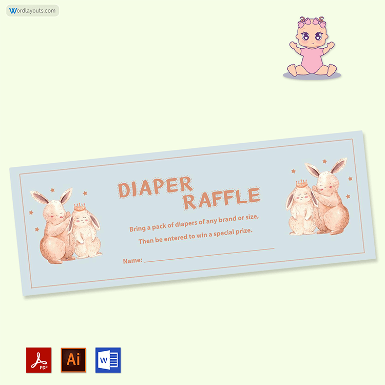 Editable Diaper Raffle Ticket Free