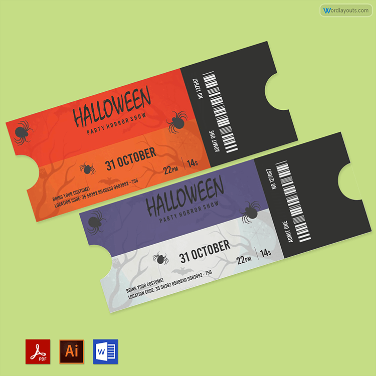 Printable Halloween Event Ticket Free