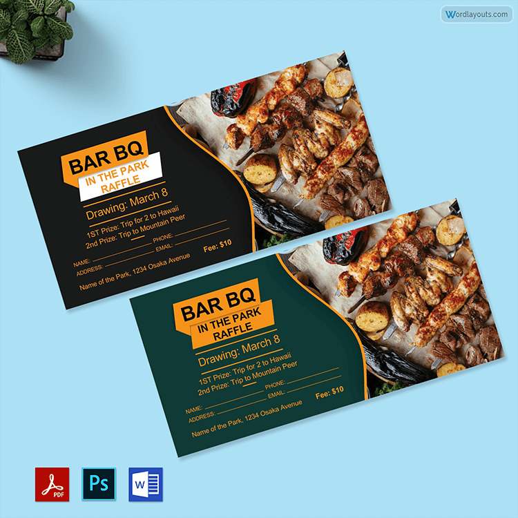 Barbeque Raffle Ticket Free Sample