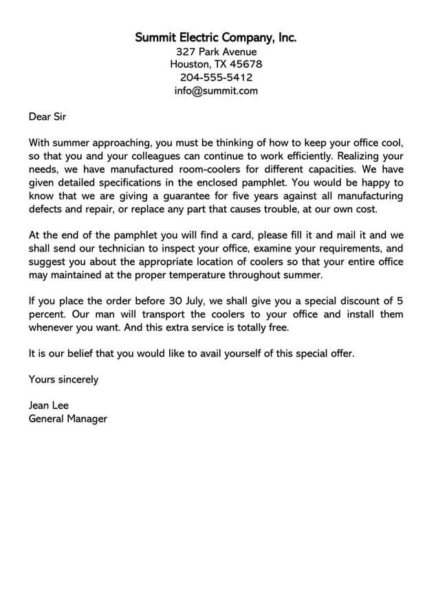 Sales Letter Template 18