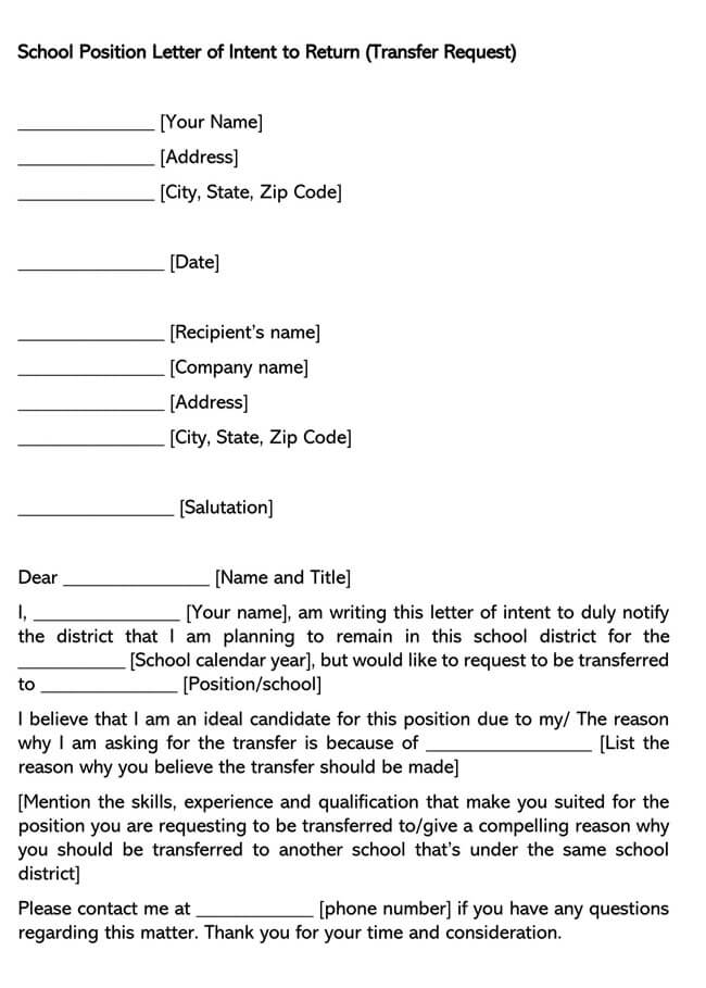 School Position Letter of Intent to Return 02