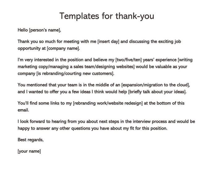 Example thank you email after an interview: Effective communication