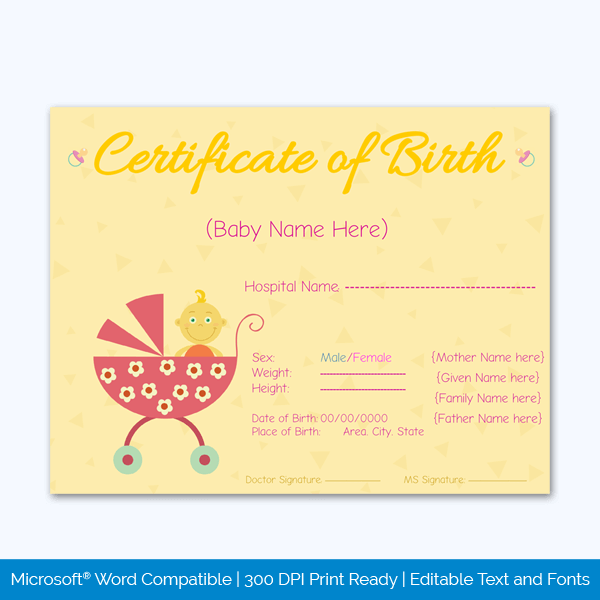Birth Certificate PDF Download