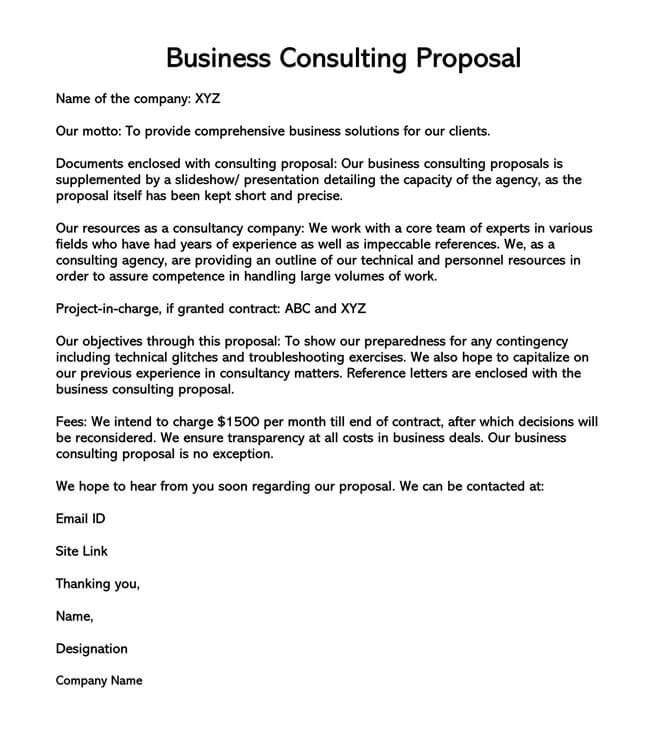 Printable Business Consulting Proposal Template 02 as Word File