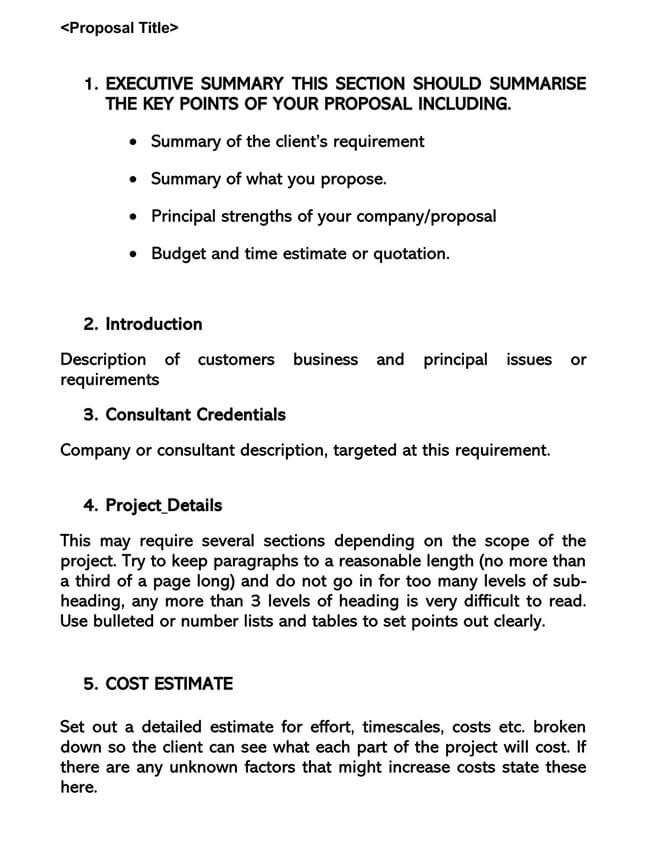 Printable Consulting Proposal Template for Free 02