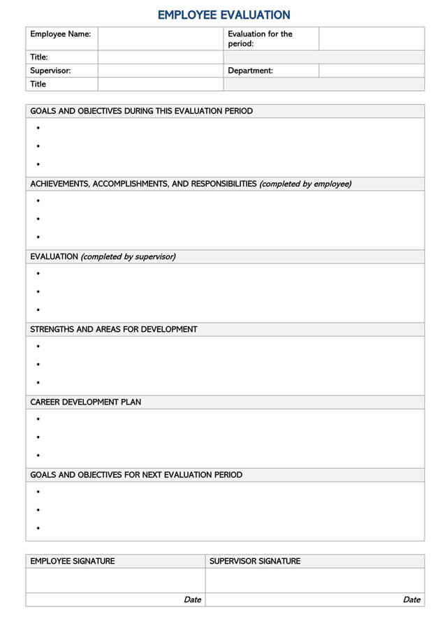 Employee Evaluation Form Template 03