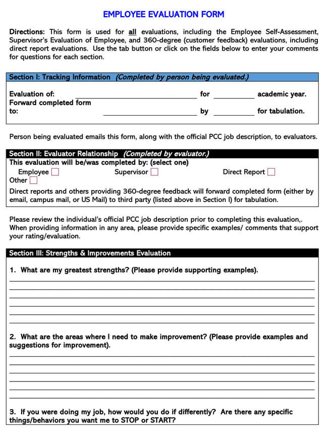 Employee Evaluation Form Template 04