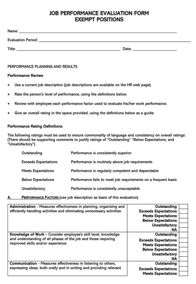 Employee Evaluation Form Template 06