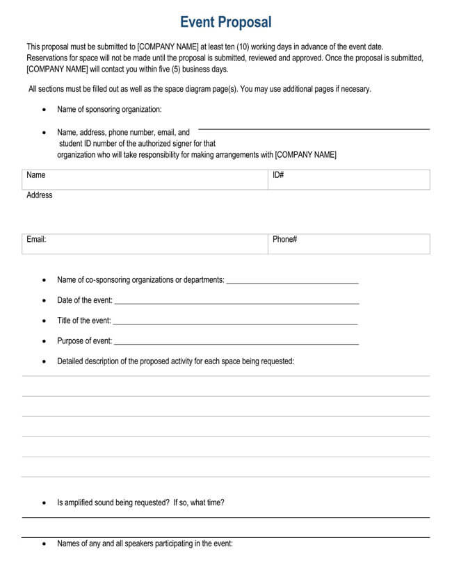 Event Proposal Template 18