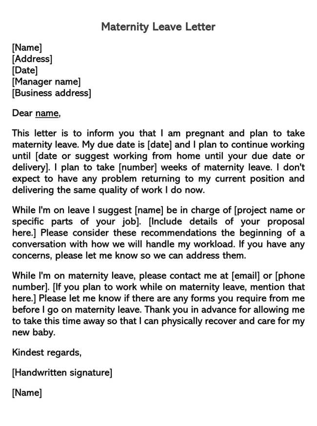 Sample Maternity Leave Letter of Intent 02