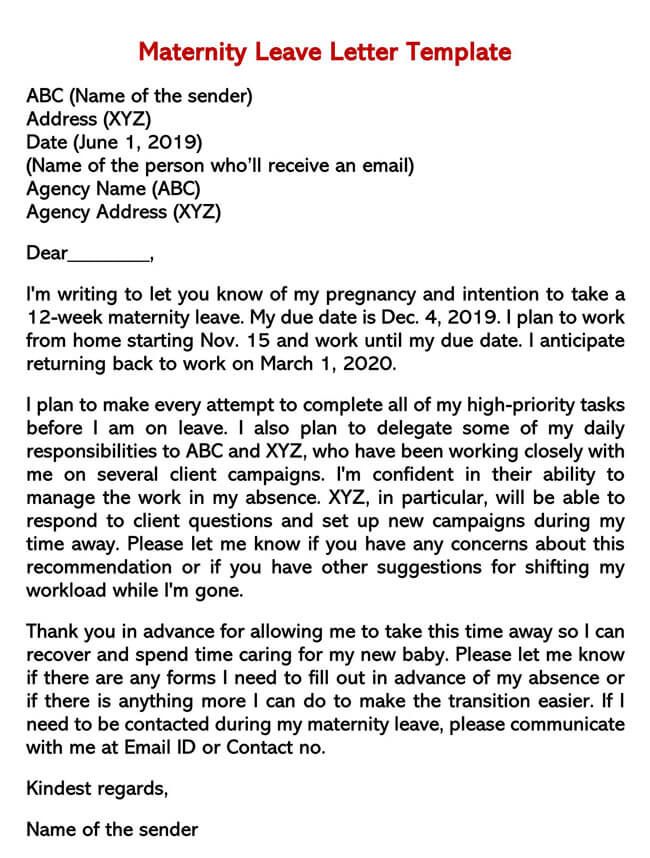 Sample Maternity Leave Letter of Intent 03
