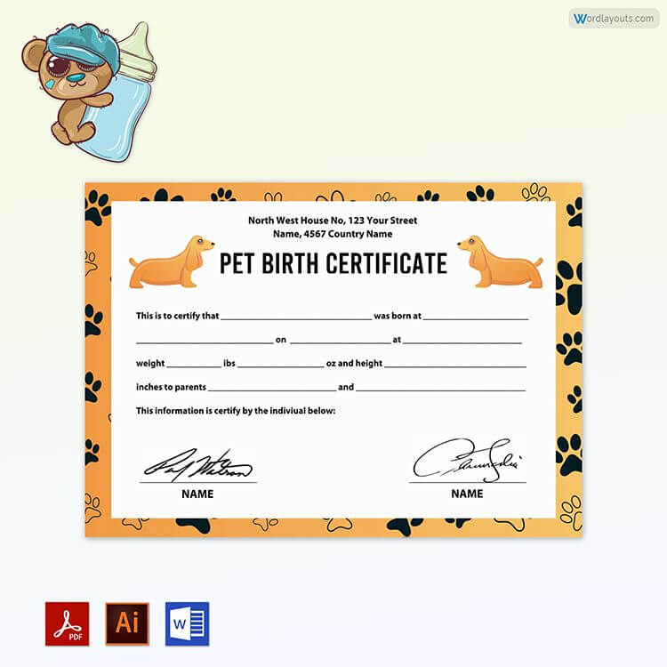 Pet Birth Certificate Free