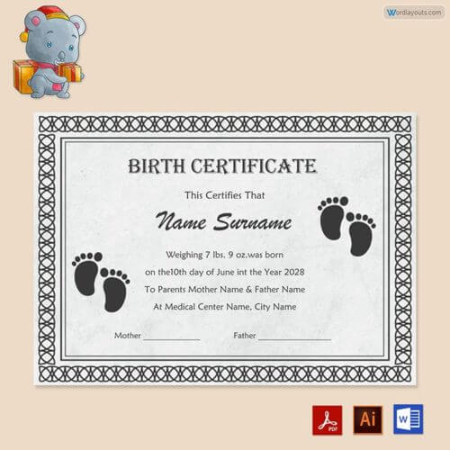 Free Printable Birth Certificate Sample
