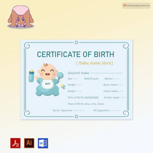 Editable Baby Birth Certificate Doc Format