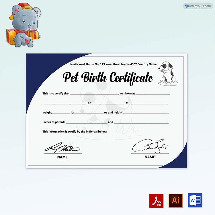Free Puppy Birth Certificate