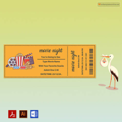 Sample of Movie Ticket 