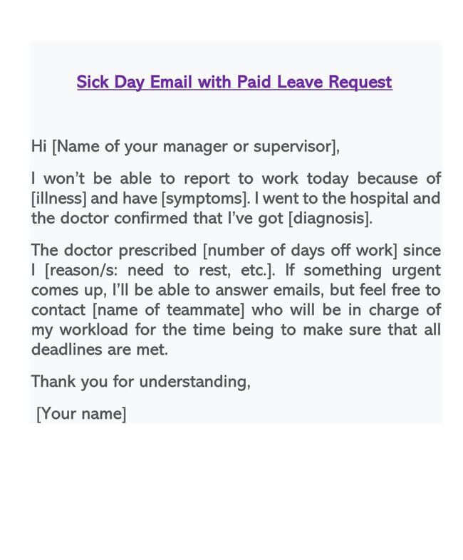 Sick Day Leave Template 02