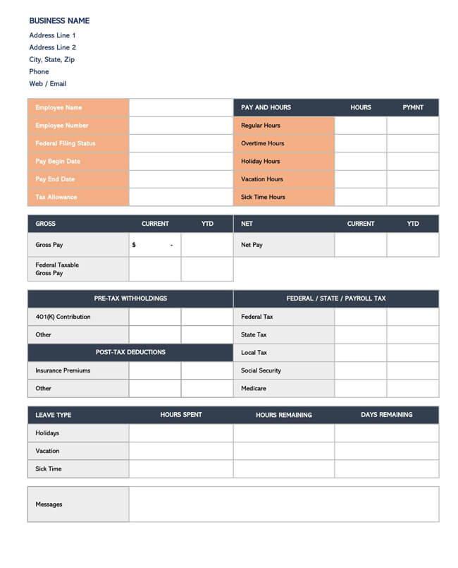 Small Business Payroll Template 05