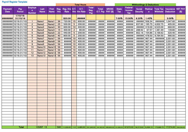 Small Business Payroll Template 08