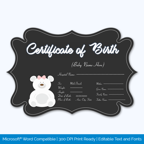 Birth Certificate Free PSD
