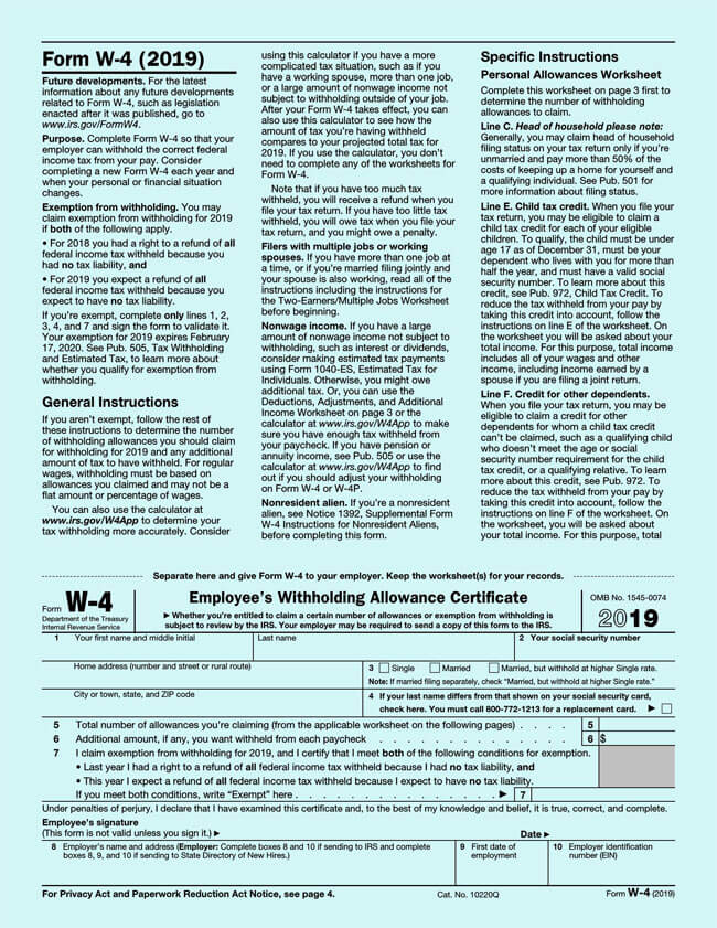 Form W4 Complete Guide How to Fill (with Examples)