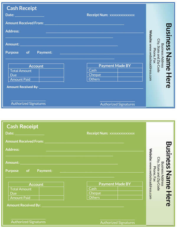 Word Simplified payment receipt template in printable format 03