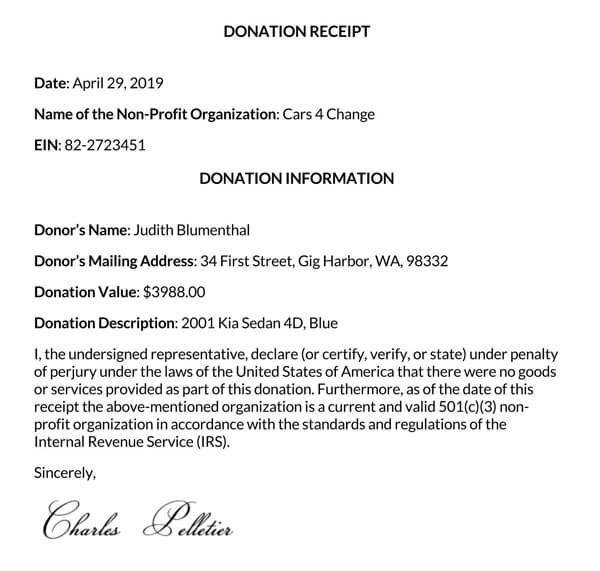 Downloadable donation receipt template 03